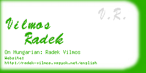 vilmos radek business card